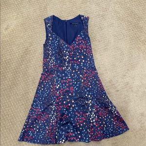 Navy floral skater dress